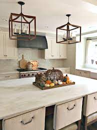 How to decorate a new build kitchen. Fall Kitchen Decor Kitchen Island Fall Centerpiece Idea