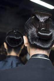 Haiderackermann Hair Look By Eugene Souleiman Inspired By Japanese Sumo Hair Pfw Japanese Hairstyle Hair Knot Asian Hair