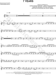 Lukas Graham 7 Years Eb Instrument Sheet Music Alto Or Baritone Saxophone In E Minor Download Print Viola Sheet Music Cello Sheet Music Saxophone Sheet Music