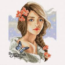 Go cross stitch crazy with our huge selection of free cross stitch patterns! Cross Stitch Pattern Girl With Braid By Jackie Etsy Cross Stitch Patterns Cross Stitch Collection Cross Stitch