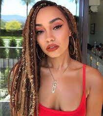 Black and wine goddess braids in a ponytail. 18 Gorgeous Goddess Braids Style Ideas You Need To See
