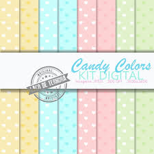 Layouts e templates para blogs e lojas virtuais. Papel Digital Candy Colors Elo7