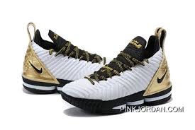 The nike lebron 16 which comes dressed in a black, gold and white color combination. Nike Lebron 16 White Metallic Gold Black Tax Free Lebron 16 Nike Lebron Lbj Shoes