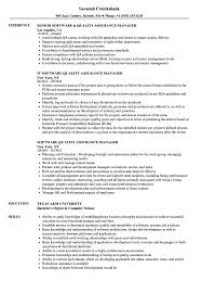 This article explains how to list quality assurance skills on a resume with examples and gives you a list of the best qa skills and how you can improve them. Software Quality Assurance Manager Resume Samples Velvet Jobs