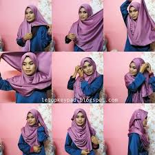 Cara pakai shawl halfmoon 2 layer terkini 2. Cara Pakai Tudung Bawal Bidang 60 Mek Onie