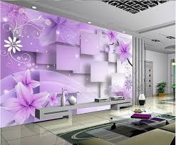 Wholesale China Good Supplier Direct Sale Purple Flower Custom 3d Wallpaper And Mural Of Restaurant Ho Wallpaper Living Room Wall Decor Living Room Hotel Decor