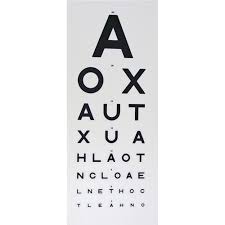 The snellen chart (fig 1), which traditionally has been used to measure visual acuity, is easily recognised as one of the hallmarks of the ophthalmologists consulting room. 6m Snellen Vision Chart Vision Screeners Eye Charts P A Medical Ltd