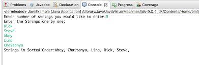 Sorting a list of strings in alphabetical order (c) ; Java Program To Sort Strings In An Alphabetical Order