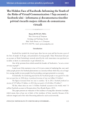 Filmul documentar „7 cuvinte despre viața părintelui gheorghe calciu filmul „7 cuvinte este povestea unui om care a petrecut 21 de ani după gratii. Pdf 2015 Informare Èi Documentare Activitate ÈtiinniicÄ Èi ProfesionalÄ 119 Evoluia TehnologicÄ In Comunicare Si Informare E Hidden Face Of Facebook Informing The Youth Of The Risks Of Virtual Communication Faaa