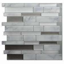 The best part is that it was quick to apply with the self adhesive backing. White Grey Marble Mosaic Peel And Stick Wall Tile Self Adhesive Backsplash Diy Kitchen Bathroom Home Wall Decal Sticker Vinyl 3d Wall Stickers Tiles Diy Backsplash Wall Tiles