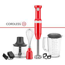 Don't miss other hand mixer models on the market! Kitchenaid Cordless Variable Speed Passion Red Hand Blender With Chopper And Whisk Attachment Khbbv83pa The Home Depot