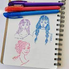 Colored Sketches Of Girls Sketch Book Girl Sketch Sketches