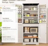 Amazon.com: Shintenchi Kitchen Pantry Cabinet, Freestanding ...
