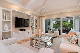 End of bed furniture with television. 15 Relaxed Transitional Living Room Designs To Unwind You Living Room Wall Units Transitional Living Room Design Simple Living Room Designs
