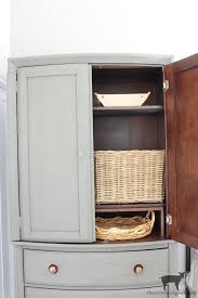 I'm loving this refreshed vintage piece! Tv Armoire To Functional Wardrobe Makeover