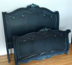 Beautiful Detailed Dark Navy Bed Painted Bedroom Furniture Navy Bedding Painted Headboard