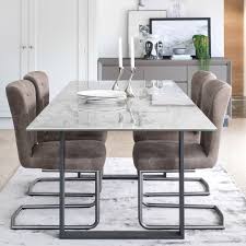 Ceramic Marble Effect Table Top Modern Dining Room Grey Dining Tables Ceramic Dining Table Modern Dining Table