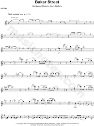 Gerry Rafferty Baker Street Sheet Music Alto Saxophone Solo In C Major Transposable Download Print Sheet Music Saxophone Sheet Music Trumpet Sheet Music