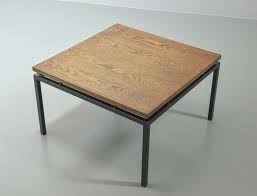 Metal, 5mm temp glass legs/finish: Dutch Minimalist Coffee Table With Steel Frame Wenge Wood Floating Top From Stiemsma 1950s For Sale At Pamono