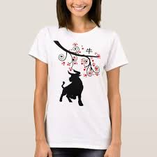 2021 Chinese New Year Ox With Flowering Tree T Shirt Zazzle Com In 2020 Chinese New Year Tree T T Shirts For Women