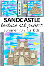 Seagull, starfish, sea, crab, sand. Sandcastle Texture Summer Art Project Fantastic Fun Learning