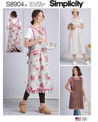Hand drawn apron with seamless pattern made from hand drawn flowers. White Simplicity Sewing Pattern S8904 Misses Wrap Around Apron Various Paper Patterns Templates