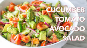 Spread this green goodness evenly onto the toasted bread, then top. Cucumber Tomato Avocado Salad Natashaskitchen Com