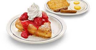 Join Me At Ihop For Stuffed French Toast Combo Cinnamon Raisin French Toast With Cream Filling Fruit Topping Two Delicious French Toast Food Fruit Toppings