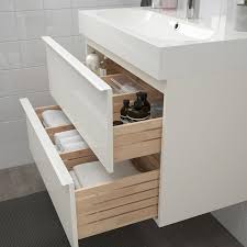 Godmorgon Braviken Sink Cabinet With 2 Drawers High Gloss White Brogrund Faucet Ikea In 2020 Ikea Godmorgon Sink Cabinet Ikea