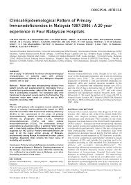 By 2020, mental illness is expected to be the second biggest health problem affecting malaysians after heart disease. Http Www E Mjm Org 2013 V68n1 Primary Immunodeficiency Pdf