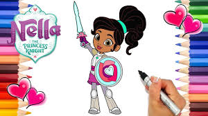Nella the princess knight is an animation series about a princess who took away her nobility and becomes a soldier. Nella The Princess Knight Coloring Page How To Draw Nella The Princess Knight Nick Jr Printable Youtube