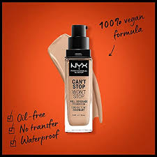 Sarcina lor este de a oferi cosmetice de inalta performanta. Nyx Professional Makeup Can T Stop Won T Stop Full Coverage Foundation Langanhaltend Wasserfest Vegane Formel Mattierter Teint Farbton Natural Amazon De Beauty