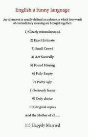 Oxymoron Grammar Humor Words Short Humor