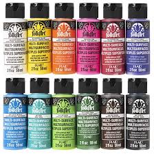 Another popular acrylic paint brand is arteza, which offers several types of acrylic paints. Folkart Plaid Multi Surface 12 Color Paint Set No 1 Amazon In Home Kitchen
