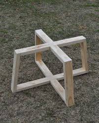 Easy Diy Cross Base Table Tutorial The Painted Hive Diy Coffee Table Diy Table Legs Diy Table