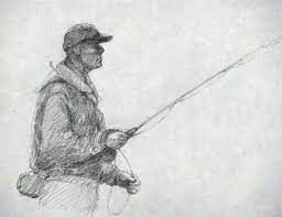 Fly Fishing Pencil Drawings Fishermen Sketches Wetcanvas Fly Fishing Art Fish Drawings Fly Fishing