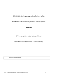 Zoe samuel 6 min quiz sewing is one of those skills that is deemed to be very. Sitxsfa101 Use Hygienic Practices For Food Safety