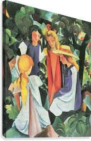 Three girls in yellow straw hats i august macke 1913. Four Girls By August Macke August Macke