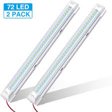 Amazon Com Audew Led 12v Interior Led Light Bar White Strip Light 340mm 12v 4 5w 72 Led Car Interior Light Strip For Van Bus Caravan With On Off Switch 2 Pcs Automotive