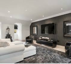 Grey And White Tv Room Bachelor Pad Living Room Contemporary Family Rooms Home Theater Rooms