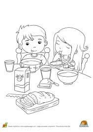 Coloriage Repas Famille L Image Petit Dejeuner Petit Dejeuner Enfant Coloriage