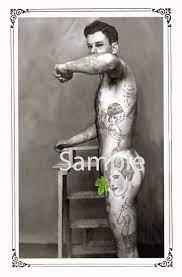 Vintage 1920's Photo Reprint of a Nude Tattooed Circus Man - Etsy Finland