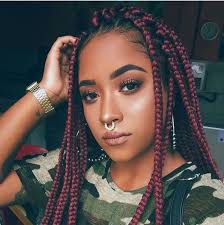 Black Box Braids With Color 30 Burgundy Box Braids Styles Box Braids Hairstyles Red Box Braids Burgundy Box Braids