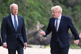 Carrie johnson, jill biden and brigette macron enjoy a performance of ocean world at the minack theatre in cornwall and chat to its young performers on day two of the g7 summit. Uk S Johnson Hails Biden As A Big Breath Of Fresh Air Nippon Com