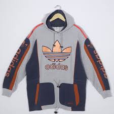 Adidas Black And Orange Jacket Vintage 90s Adidas Hoodie Sweatshirt Black Gray Misty Orange Adidas Pullover Jumper Adidas Big Logo Size L La With Images Adidas Hoodie Adidas Pullover Sweatshirts Hoodie
