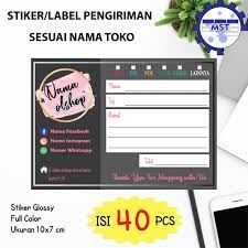 Stiker pengiriman olshop ukuran 10x6,5cm silahkan tentukan nomor model desain yang anda inginkan (lihat gambar). Stiker Pengiriman Label Pengiriman Olshop Glossy Design Sesuai Nama Toko Lazada Indonesia