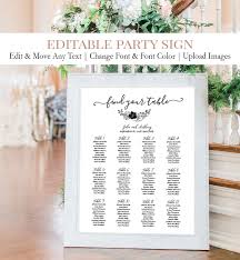 Simple Wedding Seating Chart Sign C4