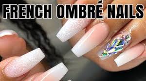 French Ombre Coffin Nails Tutorial Youtube