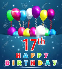 Esperamos que la disfrutes tanto como nosotros organizándola. 17 Anos Feliz Cumpleanos Con Globos Y Cintas 17mo Cumpleanos Ilustraciones Vectoriales Clip Art Vectorizado Libre De Derechos Image 36932708