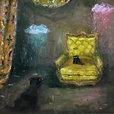 Paintings By Artist Vanessa Stockard Photo Via Instagram Black Cat Painting Cat Painting Black Cat Art